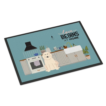 Carolines Treasures 24 x 36 in. Great Pyrenese Kitchen Scene Indoor or Outdoor Mat CK7787JMAT